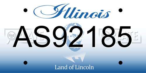 AS92185 Illinois License Plate
