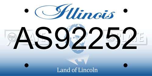AS92252 Illinois License Plate