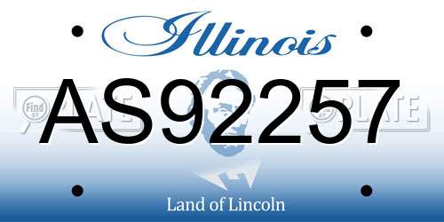 AS92257 Illinois License Plate