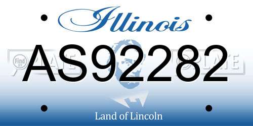 AS92282 Illinois License Plate