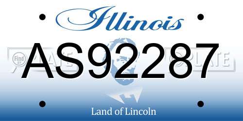 AS92287 Illinois License Plate