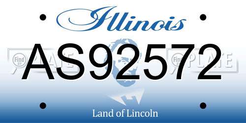 AS92572 Illinois License Plate