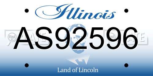 AS92596 Illinois License Plate