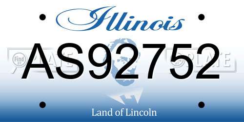 AS92752 Illinois License Plate