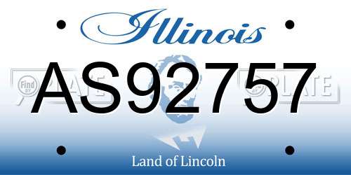 AS92757 Illinois License Plate