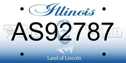 AS92787 Illinois License Plate