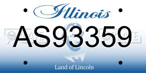 AS93359 Illinois License Plate