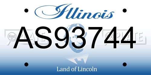 AS93744 Illinois License Plate