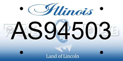 AS94503 Illinois License Plate