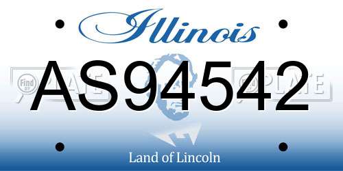AS94542 Illinois License Plate