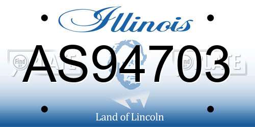 AS94703 Illinois License Plate