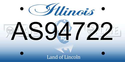 AS94722 Illinois License Plate