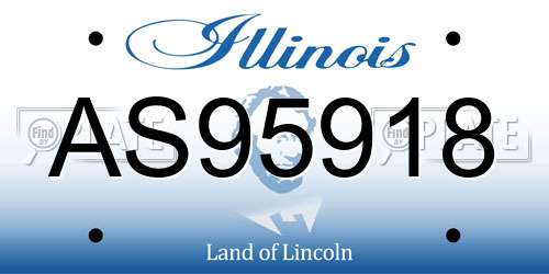 AS95918 Illinois License Plate