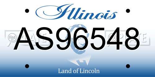 AS96548 Illinois License Plate