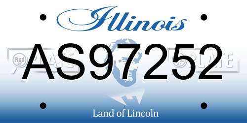 AS97252 Illinois License Plate
