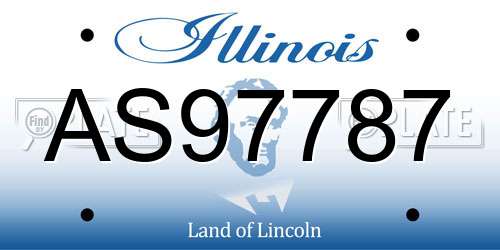 AS97787 Illinois License Plate