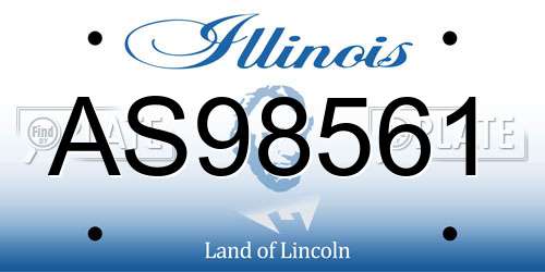 AS98561 Illinois License Plate