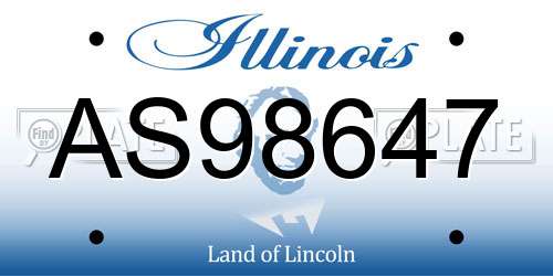 AS98647 Illinois License Plate