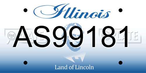 AS99181 Illinois License Plate