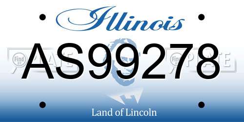 AS99278 Illinois License Plate