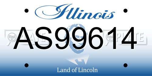 AS99614 Illinois License Plate
