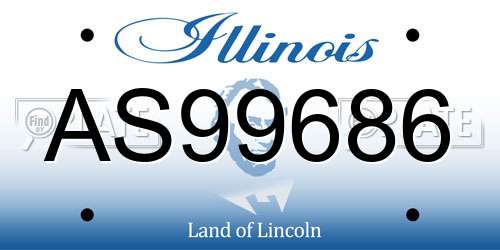 AS99686 Illinois License Plate