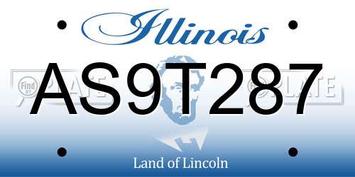 AS9T287 Illinois License Plate