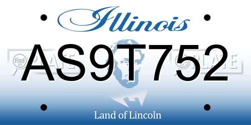 AS9T752 Illinois License Plate