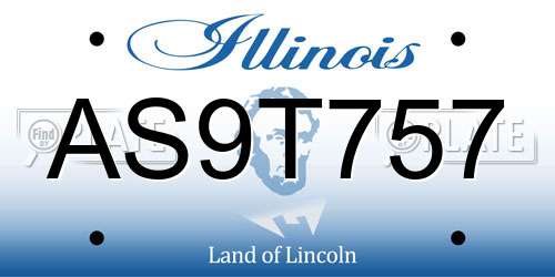 AS9T757 Illinois License Plate