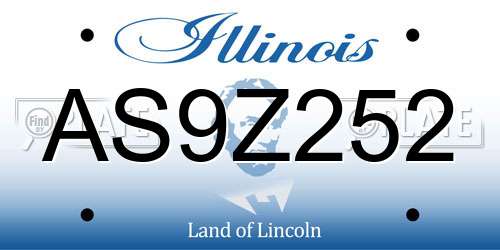 AS9Z252 Illinois License Plate