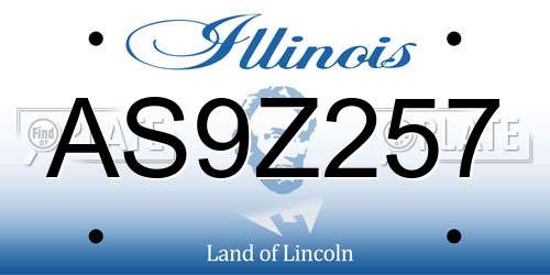AS9Z257 Illinois License Plate
