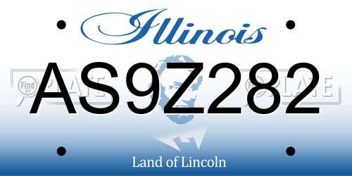 AS9Z282 Illinois License Plate