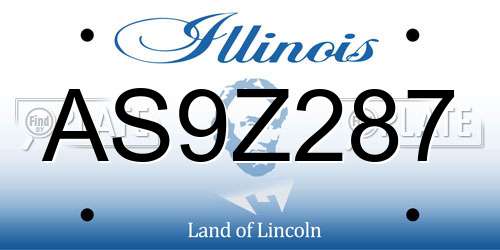 AS9Z287 Illinois License Plate