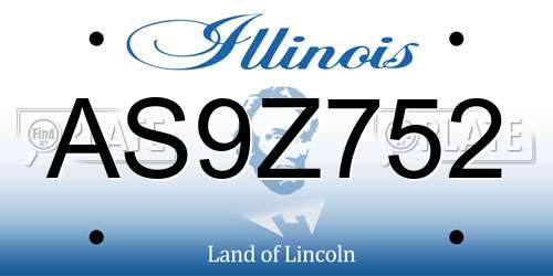 AS9Z752 Illinois License Plate