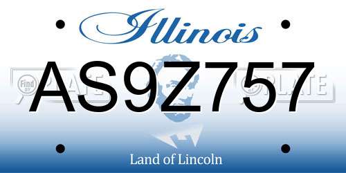 AS9Z757 Illinois License Plate