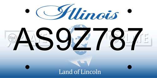 AS9Z787 Illinois License Plate
