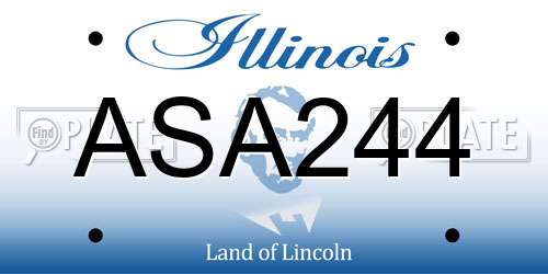 ASA244 Illinois License Plate