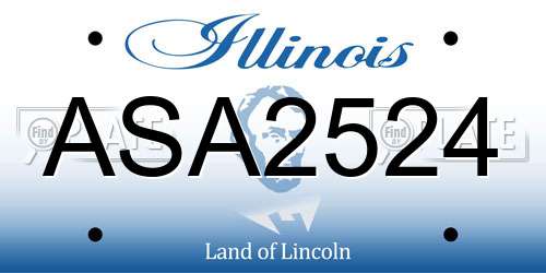 ASA2524 Illinois License Plate