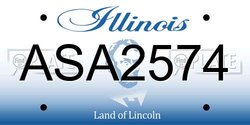 ASA2574 Illinois License Plate