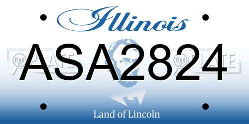 ASA2824 Illinois License Plate