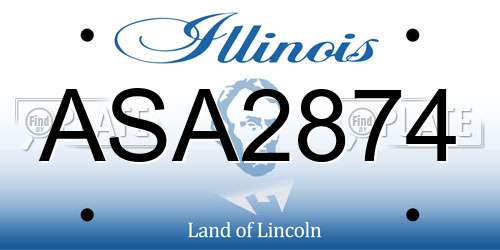 ASA2874 Illinois License Plate