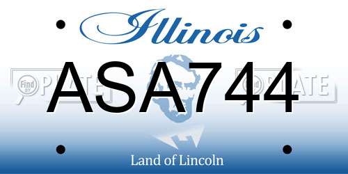 ASA744 Illinois License Plate