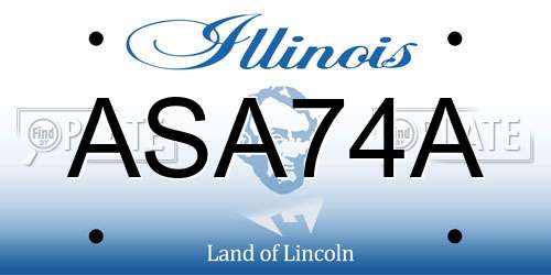 ASA74A Illinois License Plate