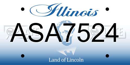 ASA7524 Illinois License Plate