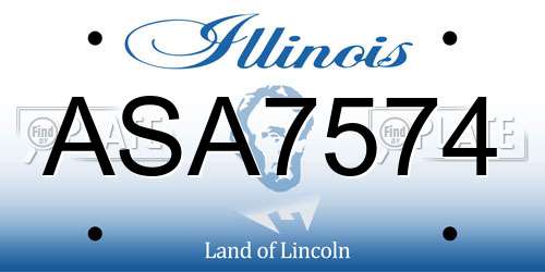 ASA7574 Illinois License Plate