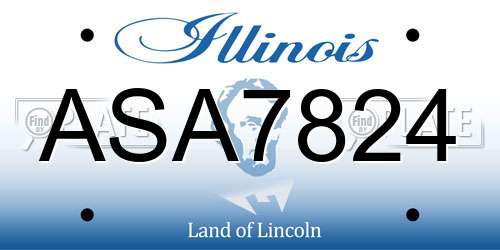ASA7824 Illinois License Plate
