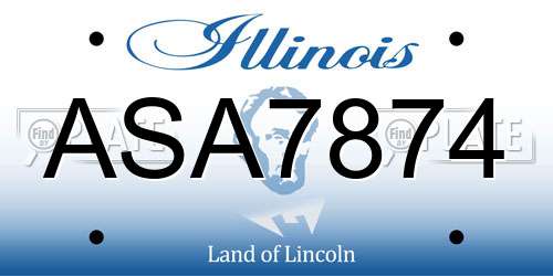 ASA7874 Illinois License Plate