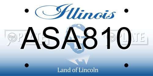 ASA810 Illinois License Plate