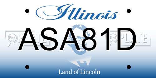 ASA81D Illinois License Plate