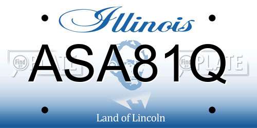 ASA81Q Illinois License Plate